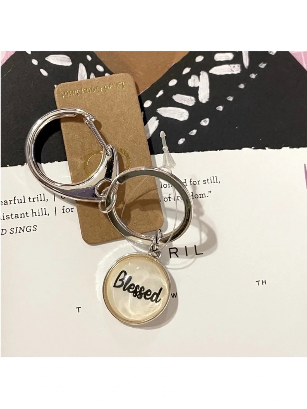 Blessed Keychain Purse Charm – Silver Inspirational